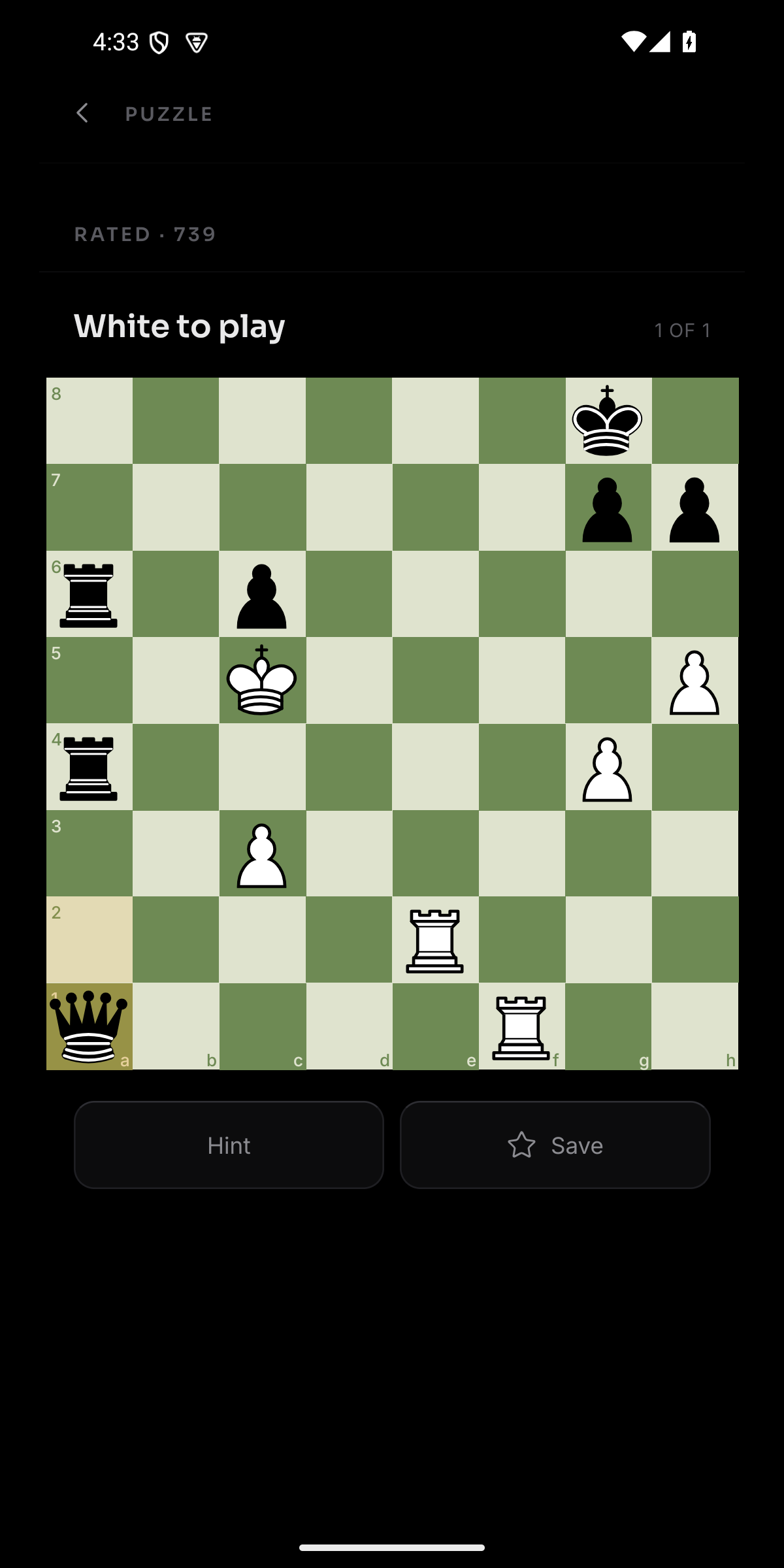 TChess puzzle solver screen